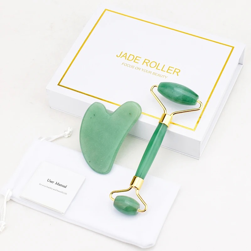 Coffret Rouleau Jade Aventurine Gua Sha