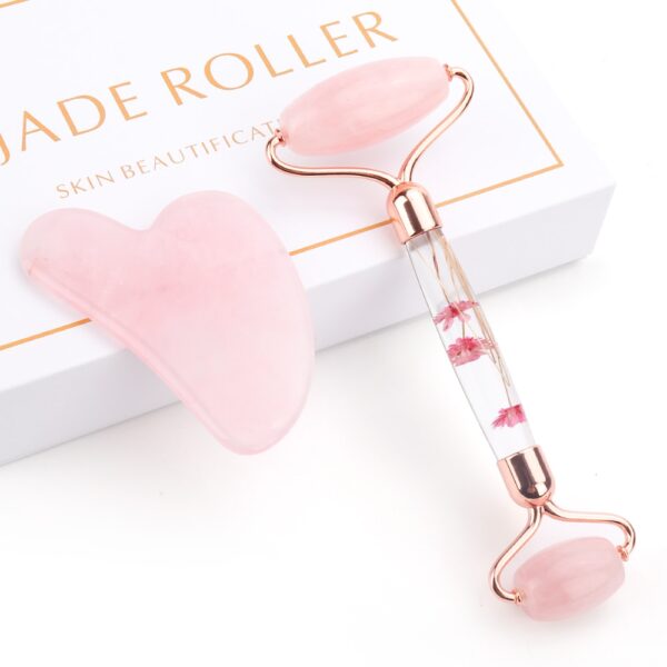 Coffret Rouleau Petale Quartz Rose Gua Sha
